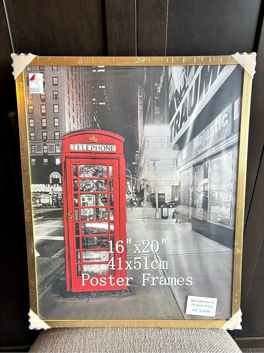 Red Telephone Booth Poster 16 x 20 NWT